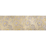 Metallic Pale Blue, Yellow and Rose Gold Radiant Roses Luxury Brocade