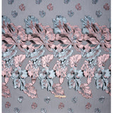 Metallic Pink, Baby Blue and Black Floral Luxury Burnout Brocade Panel