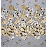 Metallic Gold, Silver and Black Floral Luxury Burnout Brocade Panel