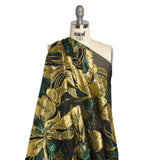 Metallic Forest, Gold and Black Floral Luxury Burnout Brocade Panel