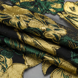 Metallic Forest, Gold and Black Floral Luxury Burnout Brocade Panel