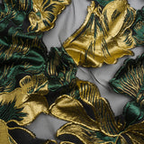 Metallic Forest, Gold and Black Floral Luxury Burnout Brocade Panel