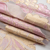 Metallic Pink, Gold and White Floral Luxury Burnout Brocade Panel
