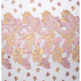 Metallic Pink, Gold and White Floral Luxury Burnout Brocade Panel