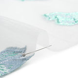 Metallic Turquoise, Baby Blue and White Floral Luxury Burnout Brocade Panel