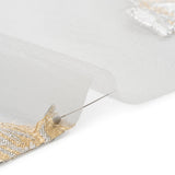 Metallic Gold, Silver and White Floral Luxury Burnout Brocade Panel