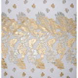 Metallic Gold, Silver and White Floral Luxury Burnout Brocade Panel