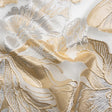 Metallic Gold, Silver and White Floral Luxury Burnout Brocade Panel