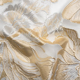 Metallic Gold, Silver and White Floral Luxury Burnout Brocade Panel