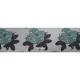 Metallic Black and Steel Blue Big Florals Luxury Burnout Brocade