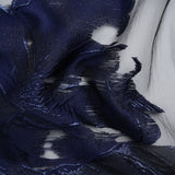 Metallic Navy Big Florals Luxury Burnout Brocade