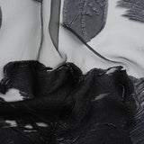 Metallic Black Big Florals Luxury Burnout Brocade