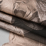 Metallic Rose and Charcoal Big Florals Luxury Burnout Brocade