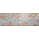 Metallic Rose and Charcoal Big Florals Luxury Burnout Brocade