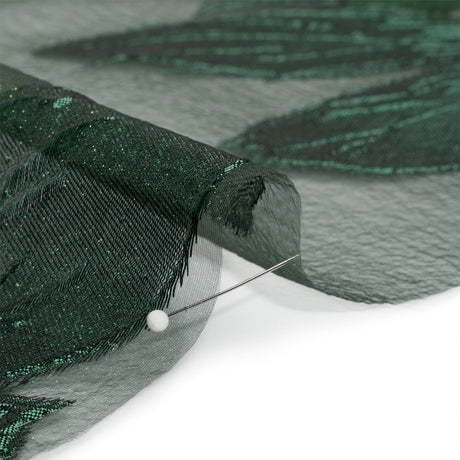 Metallic Emerald Big Florals Luxury Burnout Brocade