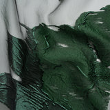 Metallic Emerald Big Florals Luxury Burnout Brocade