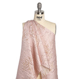 Metallic Gold and Baby Pink Crackled Abstract Luxury Brocade