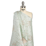 Metallic Gold and Mint Crackled Abstract Luxury Brocade