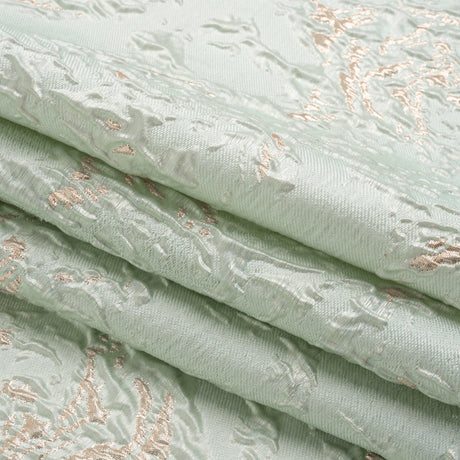 Metallic Gold and Mint Crackled Abstract Luxury Brocade