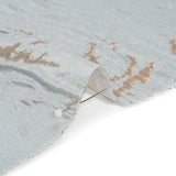 Metallic Gold and Baby Blue Crackled Abstract Luxury Brocade