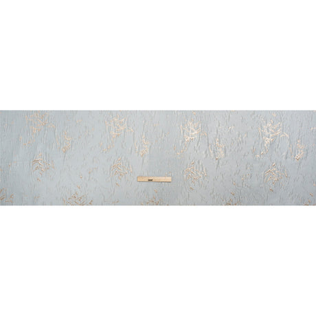 Metallic Gold and Baby Blue Crackled Abstract Luxury Brocade