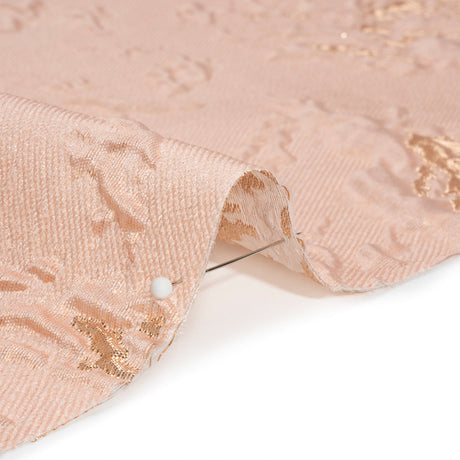 Metallic Gold and Pink Crackled Abstract Luxury Brocade