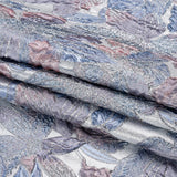 Metallic Blue, Pink and Lavender Blooms Luxury Brocade
