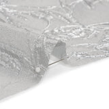 Metallic Silver and Gray Floating Flowers Luxury Burnout Brocade