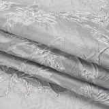 Metallic Silver and Gray Floating Flowers Luxury Burnout Brocade