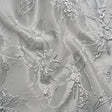 Metallic Silver and Gray Floating Flowers Luxury Burnout Brocade