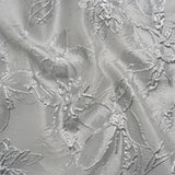 Metallic Silver and Gray Floating Flowers Luxury Burnout Brocade
