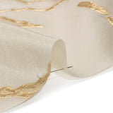 Metallic Gold and Gilded Beige Abstract Embers Luxury Burnout Brocade