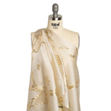 Metallic Gold and Gilded Beige Abstract Embers Luxury Burnout Brocade