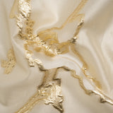 Metallic Gold and Gilded Beige Abstract Embers Luxury Burnout Brocade