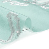 Metallic Silver and Sky Blue Abstract Embers Luxury Burnout Brocade