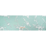 Metallic Silver and Sky Blue Abstract Embers Luxury Burnout Brocade