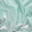 Metallic Silver and Sky Blue Abstract Embers Luxury Burnout Brocade