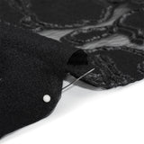 Metallic Black Abstract Embers Luxury Burnout Brocade