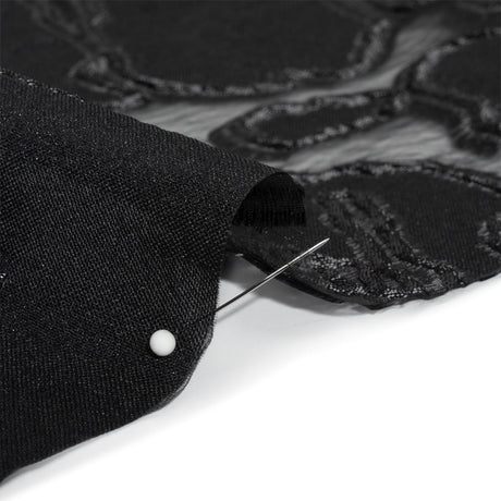 Metallic Black Abstract Embers Luxury Burnout Brocade