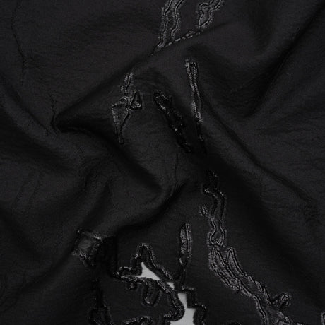 Metallic Black Abstract Embers Luxury Burnout Brocade