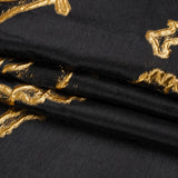 Metallic Gold and Black Abstract Embers Luxury Burnout Brocade