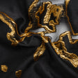 Metallic Gold and Black Abstract Embers Luxury Burnout Brocade
