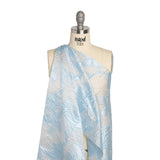Baby Blue and Cream Floral Sheer Luxury Brocade