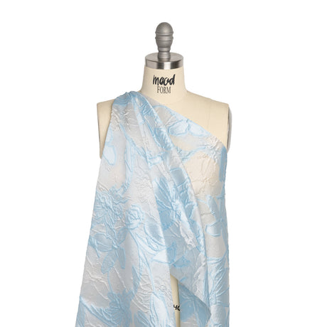 Baby Blue and Cream Floral Sheer Luxury Brocade