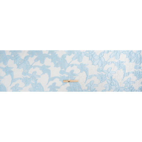 Baby Blue and Cream Floral Sheer Luxury Brocade