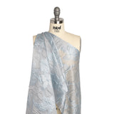 Pastel Blue and Gray Floral Sheer Luxury Brocade