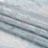 Pastel Blue and Gray Floral Sheer Luxury Brocade