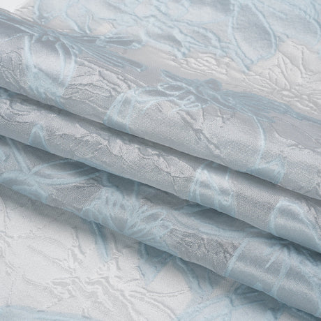 Pastel Blue and Gray Floral Sheer Luxury Brocade