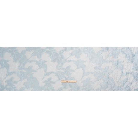 Pastel Blue and Gray Floral Sheer Luxury Brocade