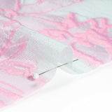Pink and Pale Blue Floral Sheer Luxury Brocade